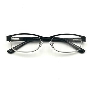 ICU Eyewear Reading Glasses +1.75 Black Silver‎ Semi Rimless Rectangular Readers